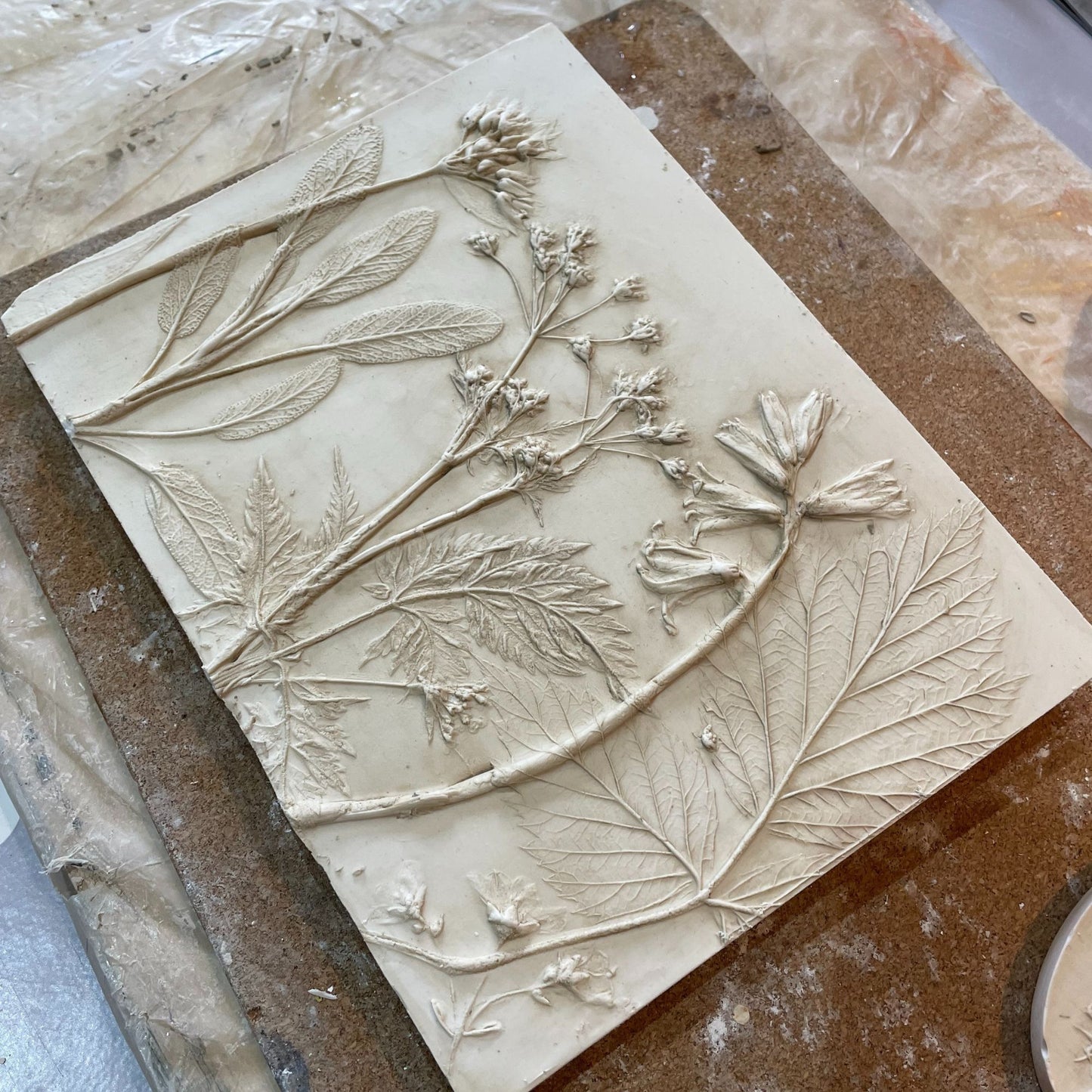 Spring Botanical Workshop Bas Relief Plaque
