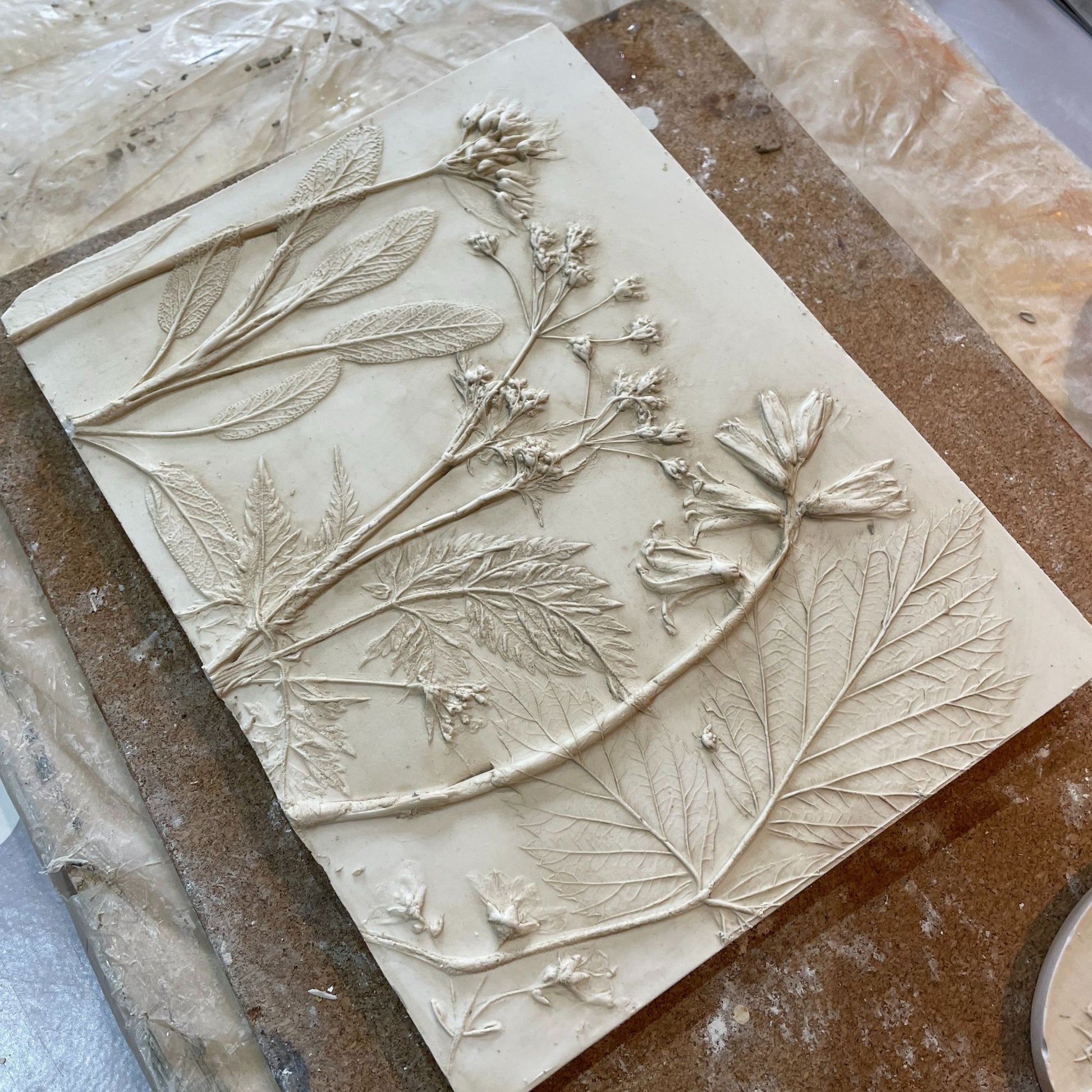 Spring Botanical Workshop Bas Relief Plaque