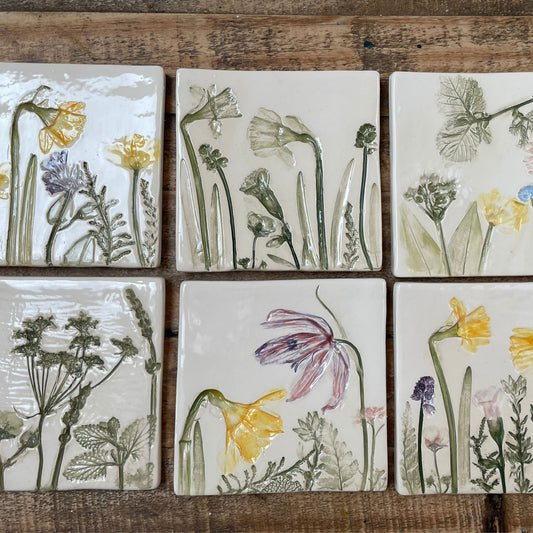 Botanical Ceramic Tiles 9cm