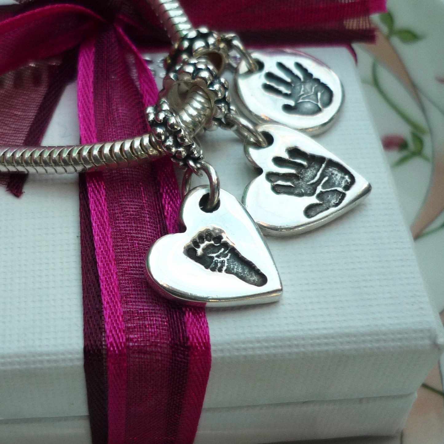 Personalised Pandora Compatible Mini Handprint or Footprint Charm - Joy Impressions