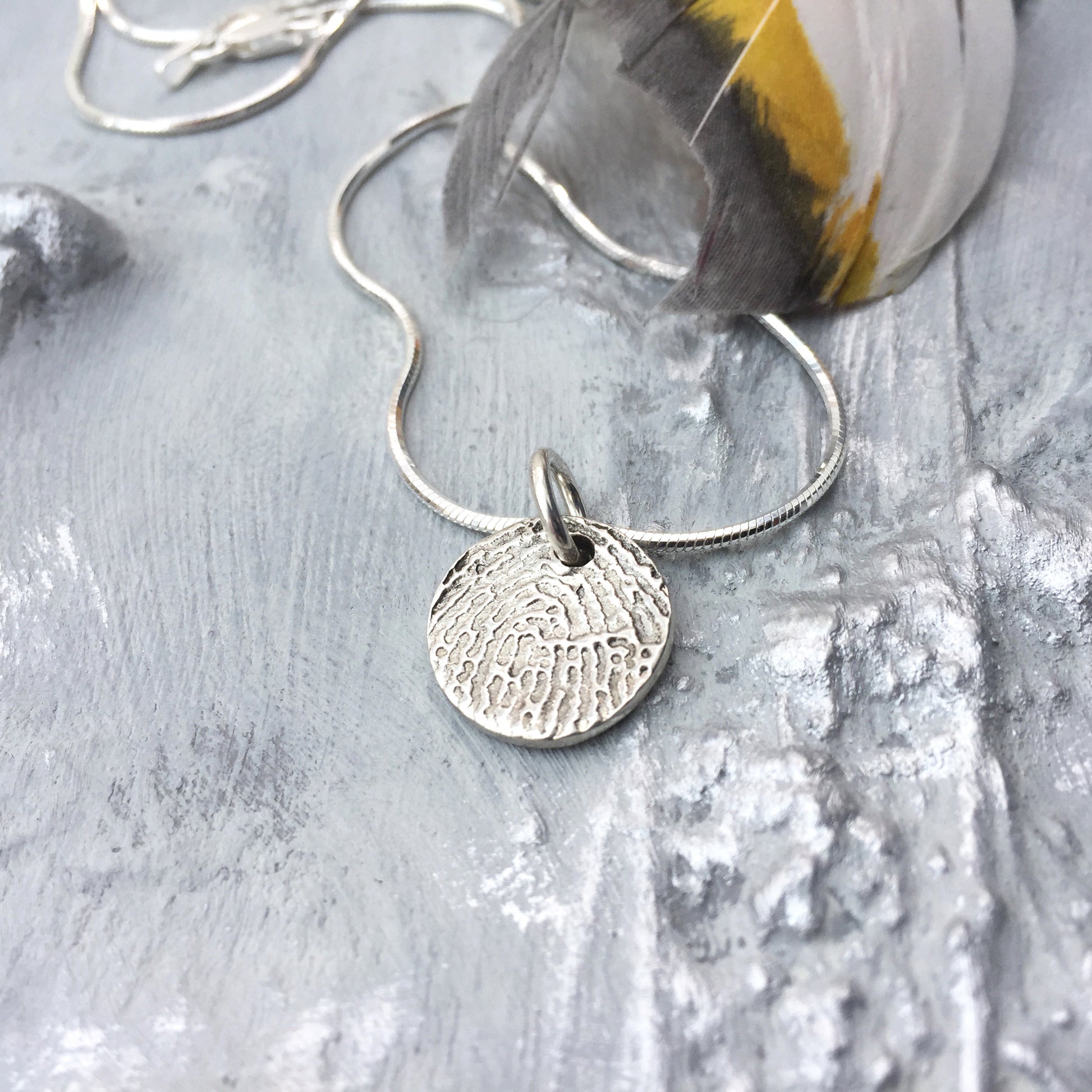 Enlarged Fingerprint Charm Necklace - Joy Impressions