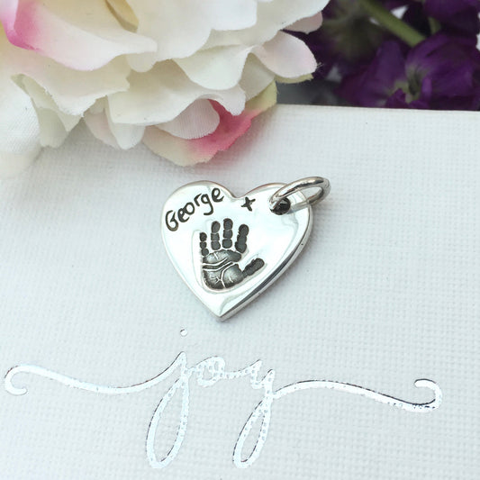 Heart Handprint or Footprint Charm - Joy Impressions