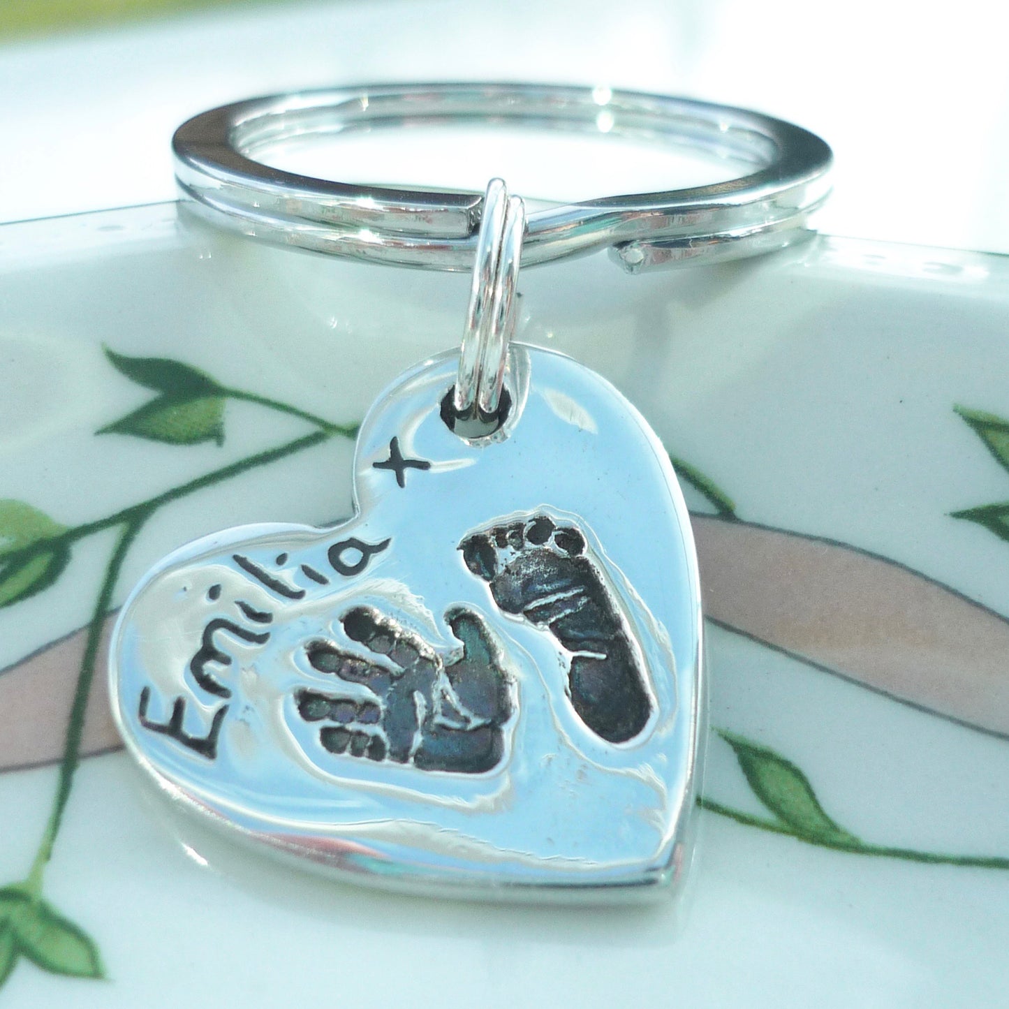Hand & Footprint Heart Keyring - Joy Impressions