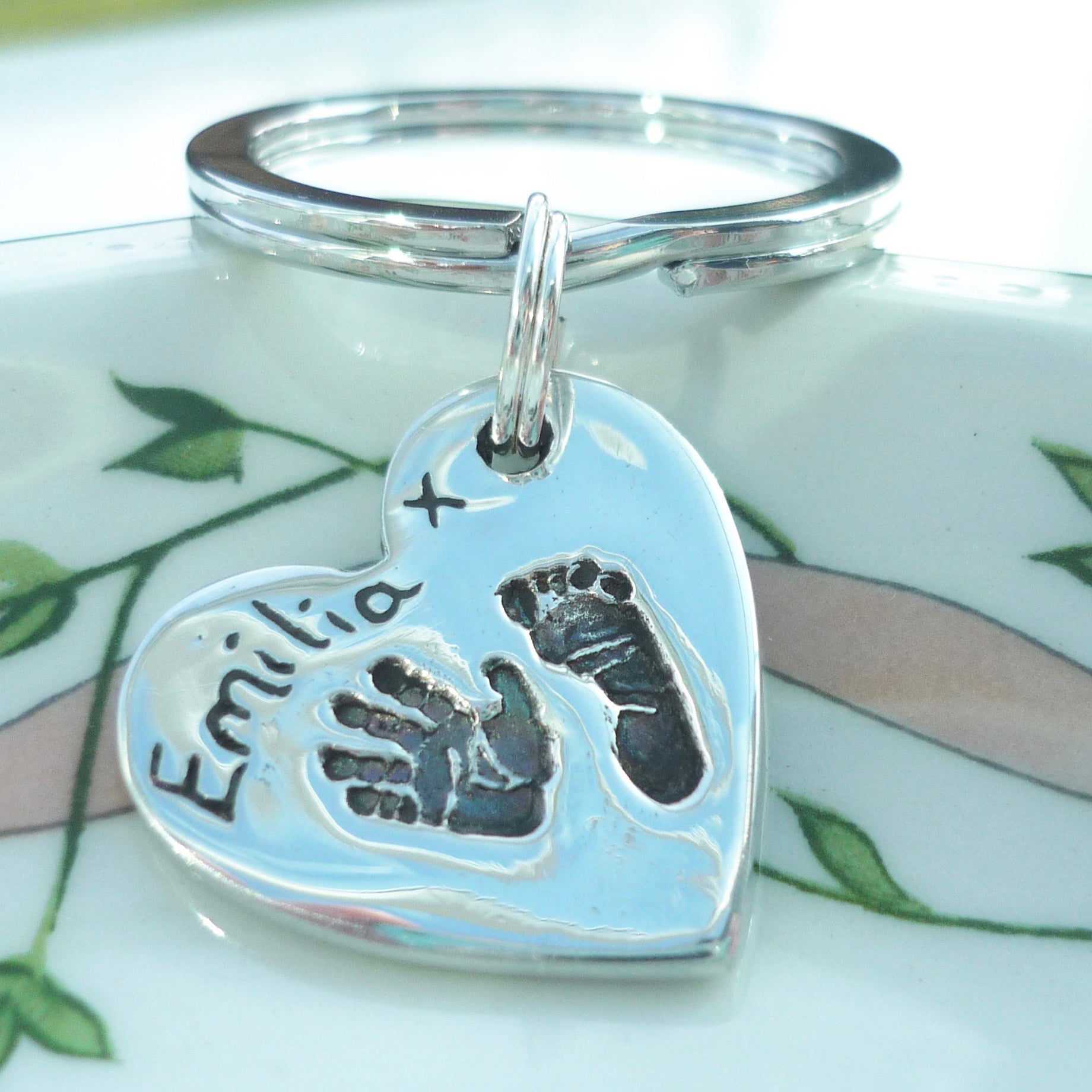 Hand & Footprint Heart Keyring - Joy Impressions