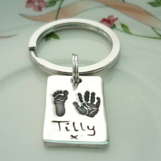 Hand & Footprint Rectangle/Circle Keyring - Joy Impressions