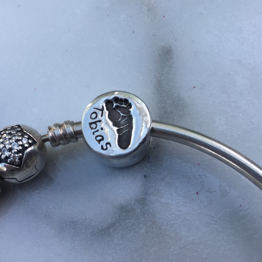 Hand & Footprint & Name Circle Bead - Joy Impressions