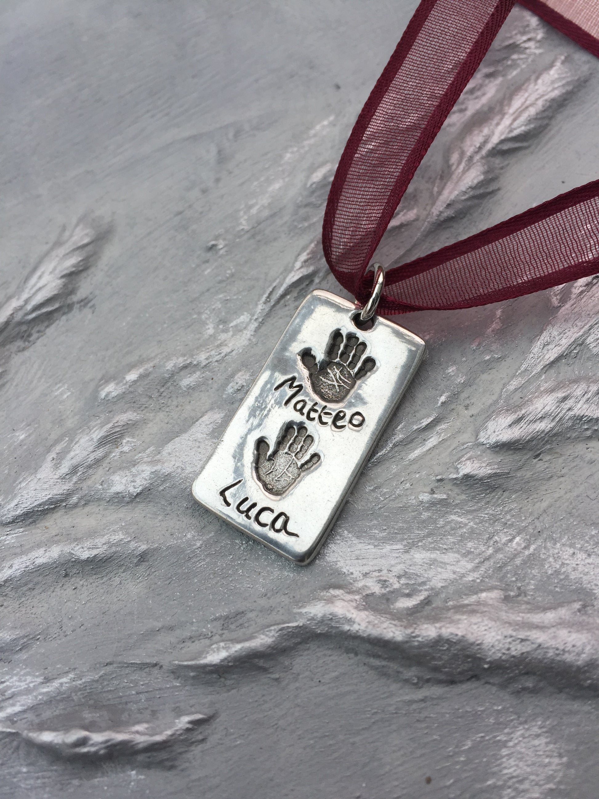 Rectangle Sibling Charm or 2 prints 2 names by Joy Impressions