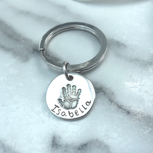 Circle Handprint Keyring by Joy Impressions