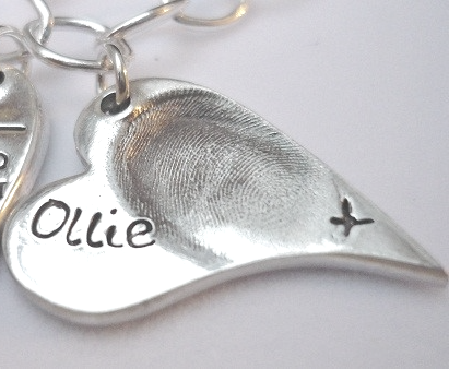 Elongated Heart Fingerprint Charm - Joy Impressions