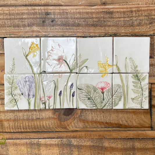 Botanical Ceramic Tile Sink Splashback by Tara Joy Botanical