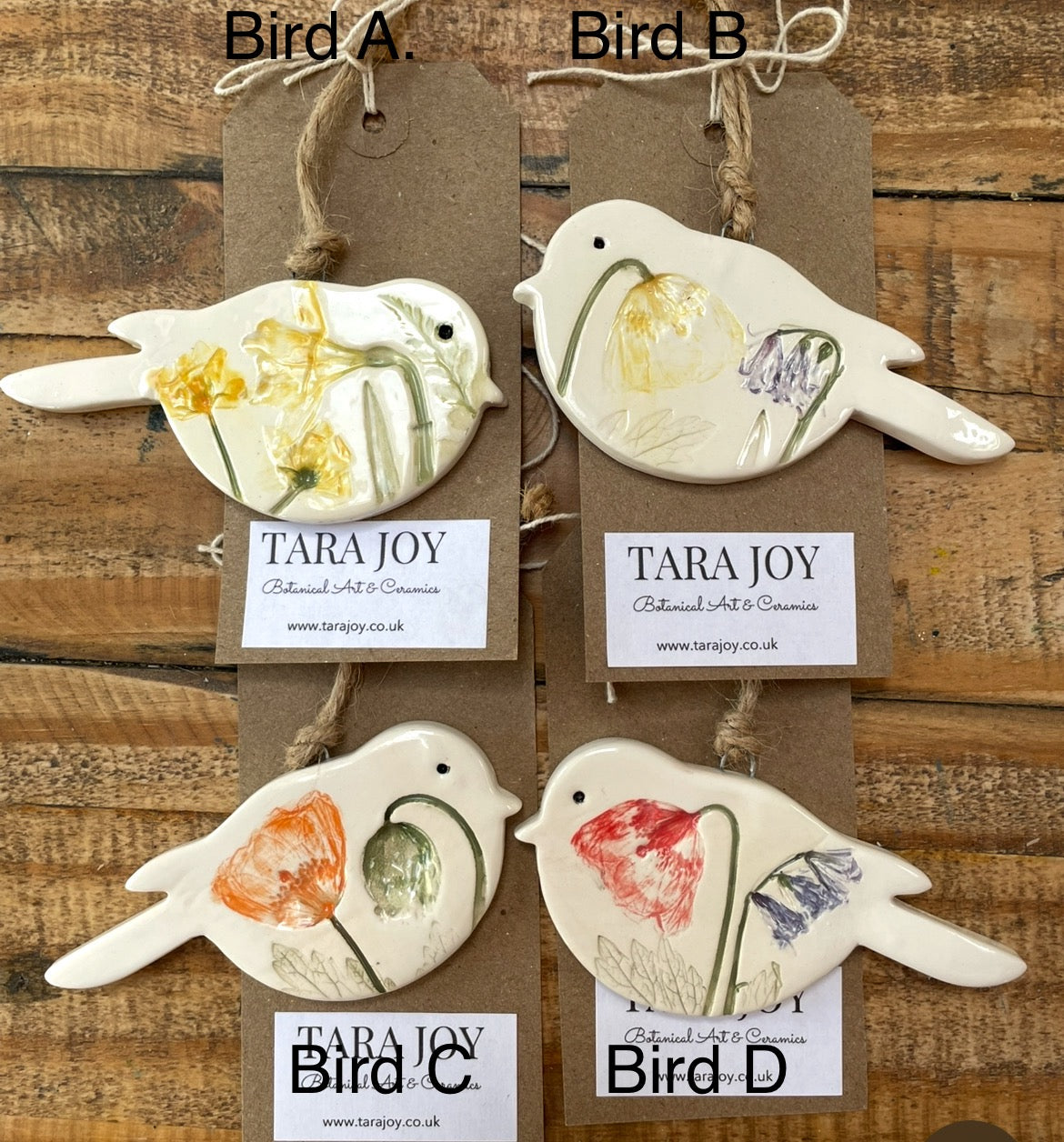 Ceramic Hanging Bird Decorations