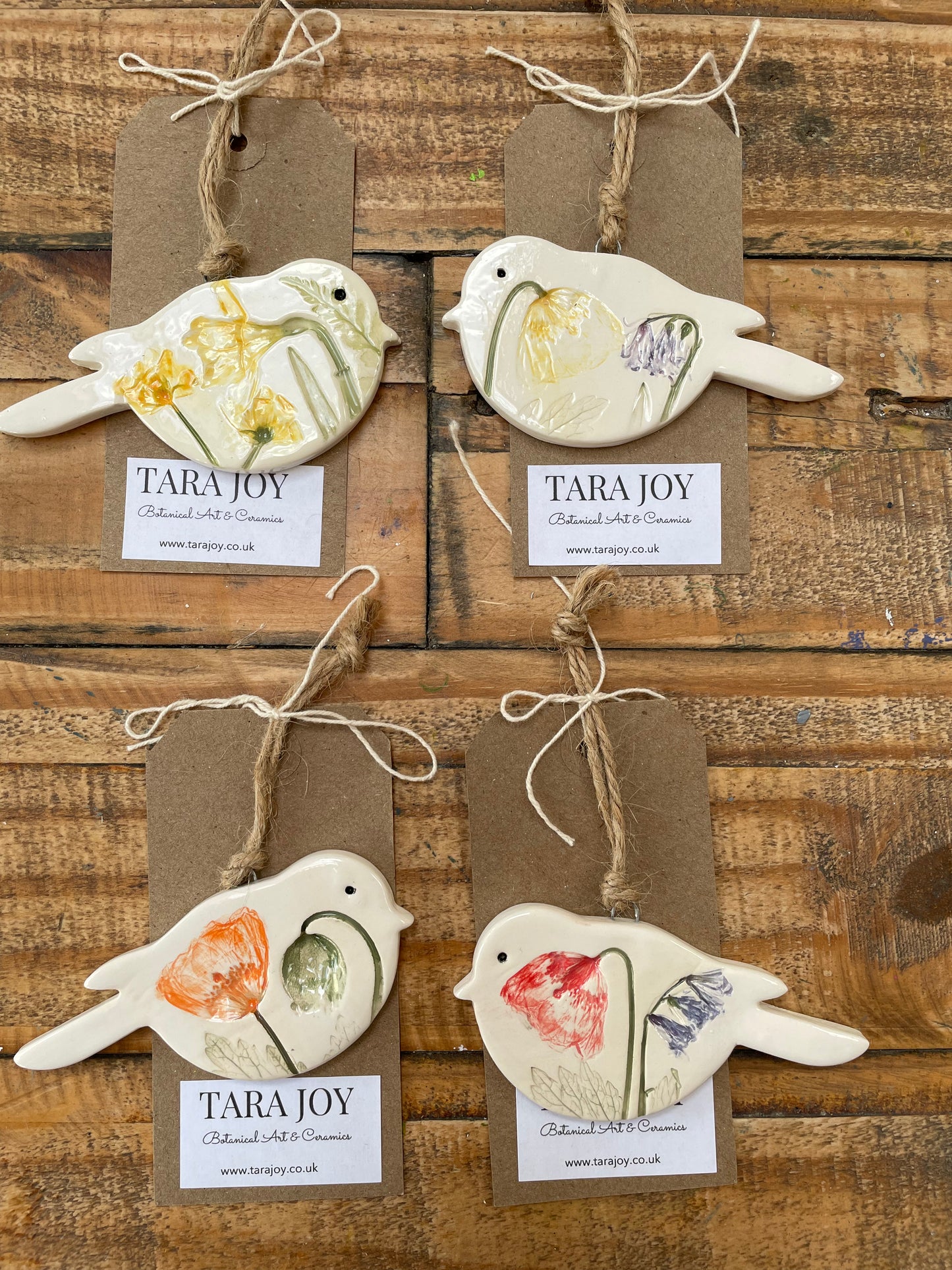 Ceramic Hanging Bird Decorations