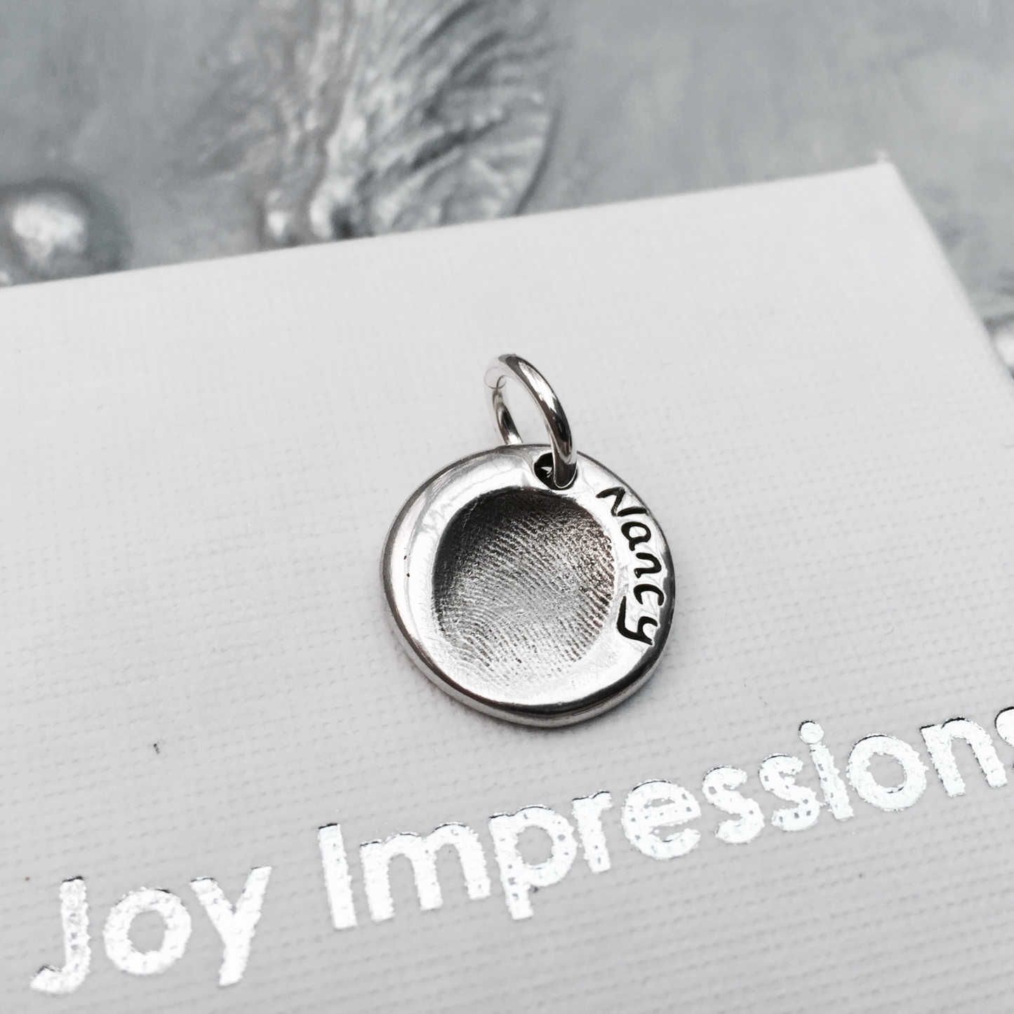 Circle Fingerprint Charm Necklace