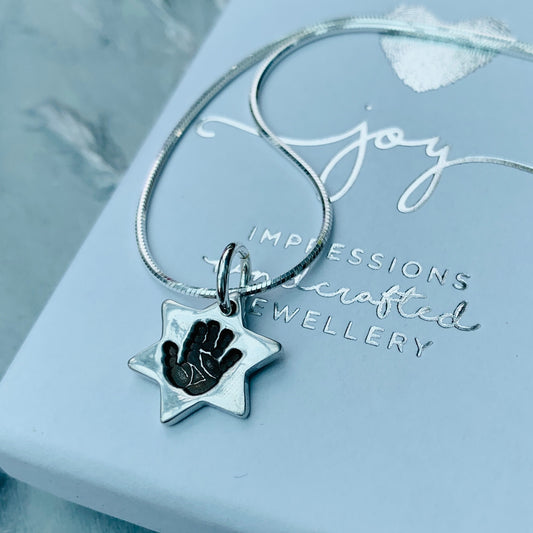 Star Handprint or Footprint Charm Necklace - Joy Impressions