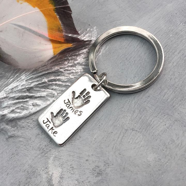 2 prints and 2 names keyring by Joy Impressions