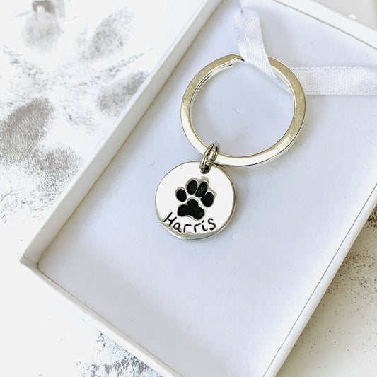 Pawprint Circle Keyring