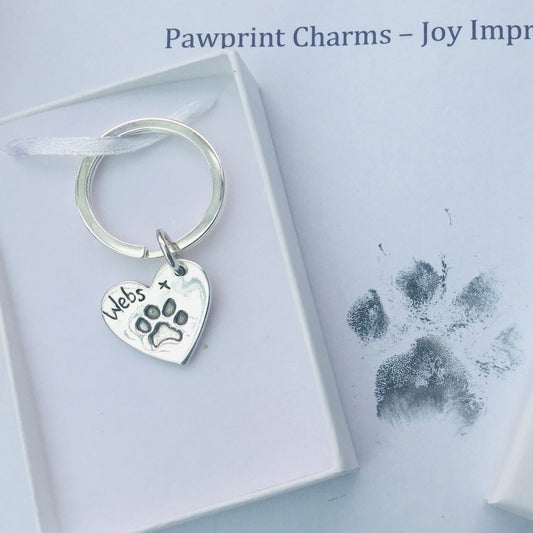 Pawprint Heart Keyring