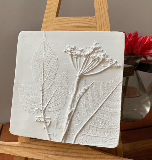 Cow Parsley, Fern and Bramble Leaf Cast White