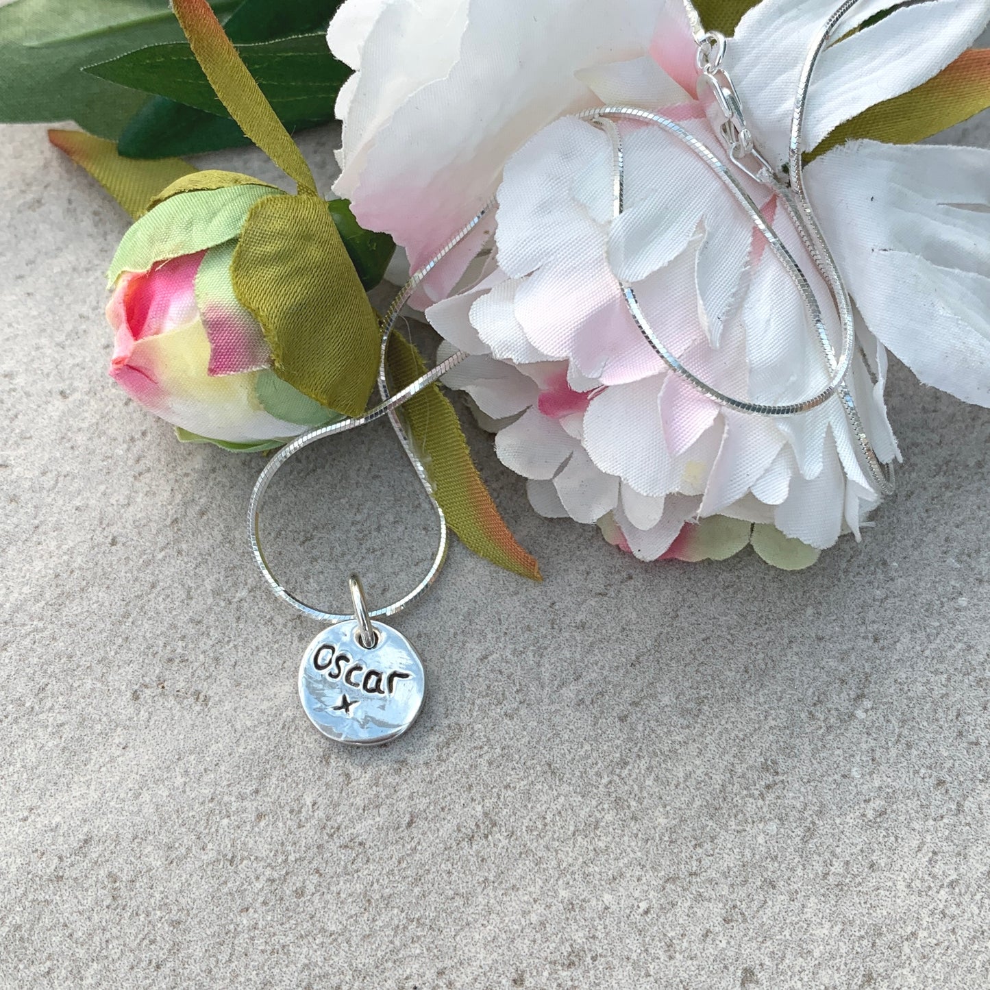 Paw Print  Circle Charm Necklace