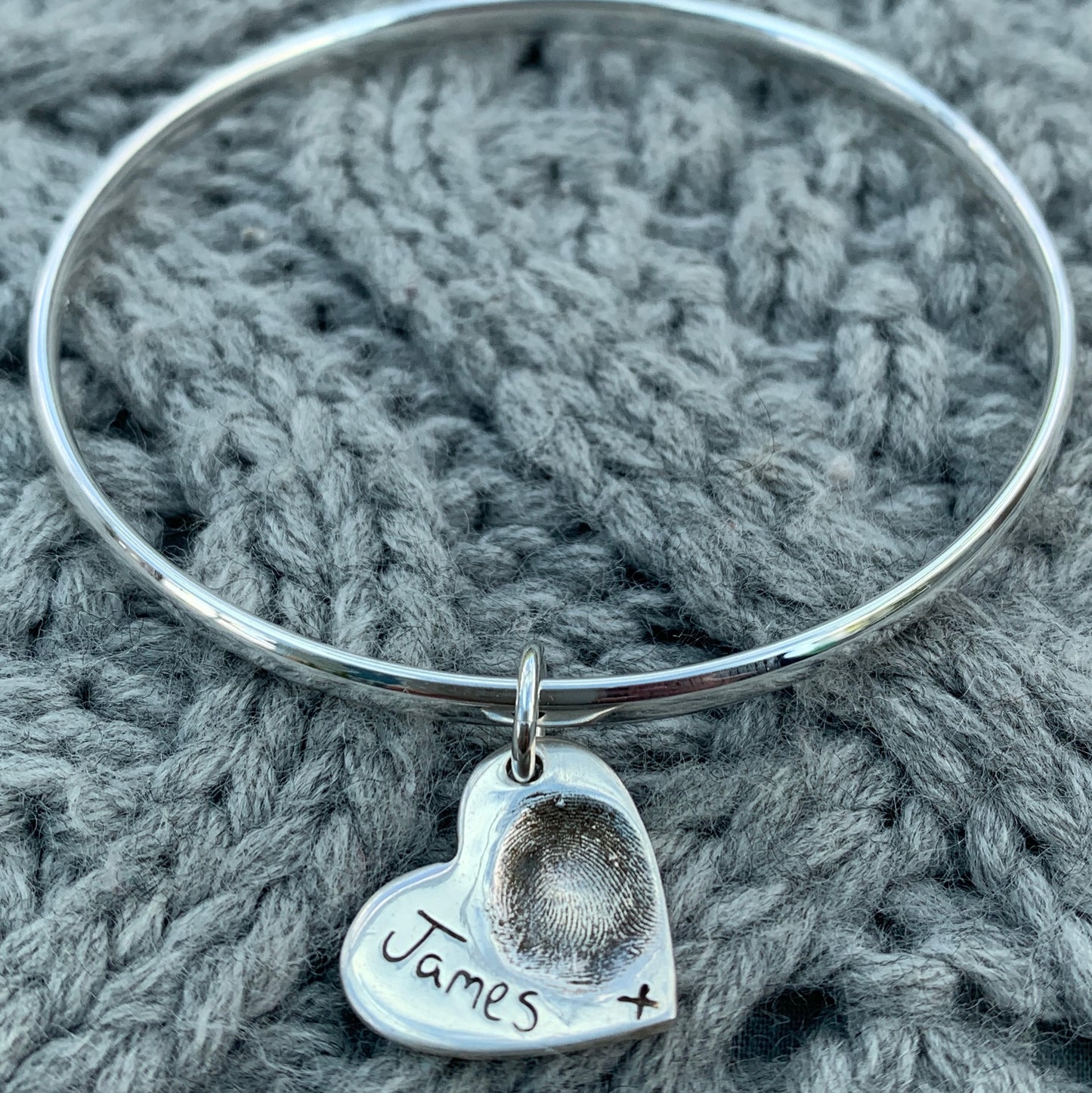 Heart Fingerprint Bangle - Joy Impressions